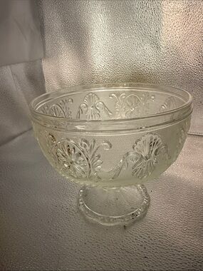 Vintage Indiana Glass Pedestal Compote Tiara Sandwich Pattern